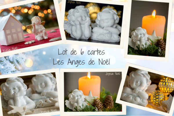 LOT DE 6 CARTES LES ANGES DE NOËL